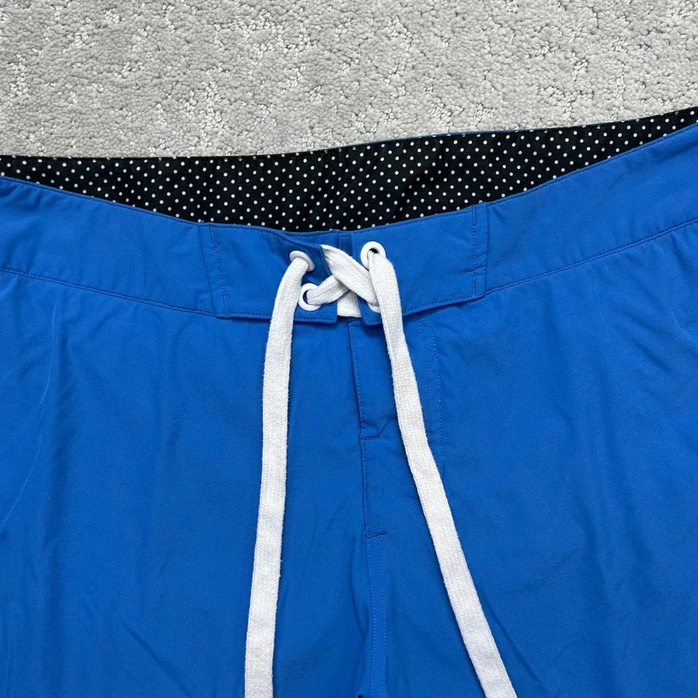 Lululemon Board Shorts Mens 34 Blue White Stripe Swim Trunks Surf Drawstring